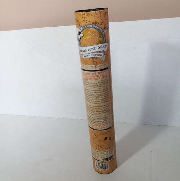 Luckies 42cm Scratch Off Map Travel Edition w/ Foil Hanging Wall Decor White NEW - Picture 10 of 12